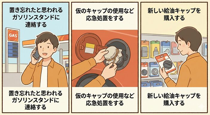 給油キャップを失くした直後の対処法の図