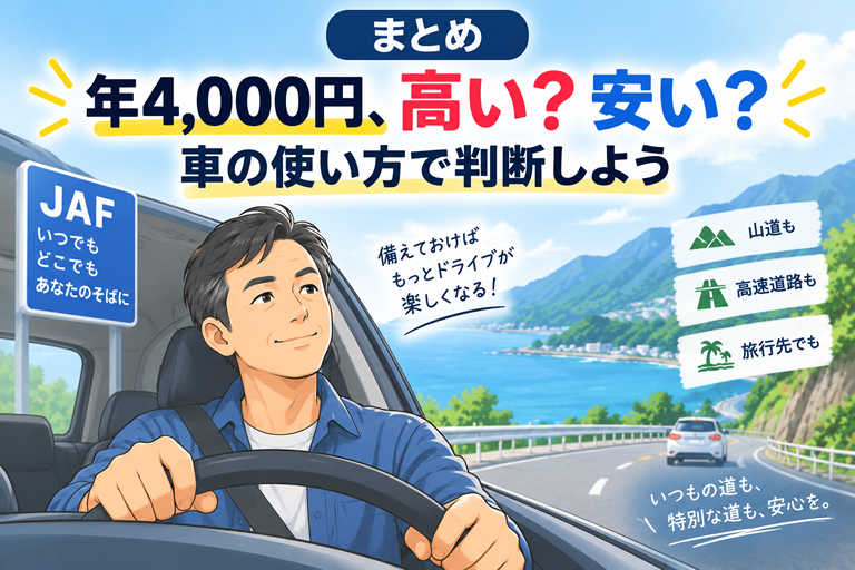 安心してドライブしている40〜50代の男性