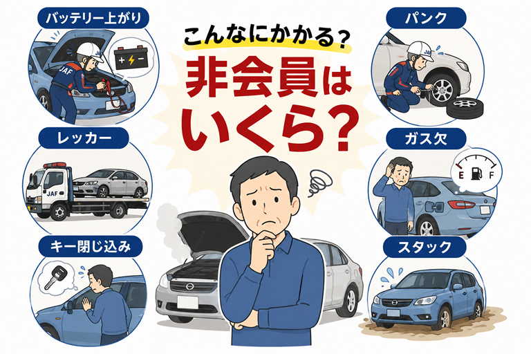 中央に困った表情のドライバー