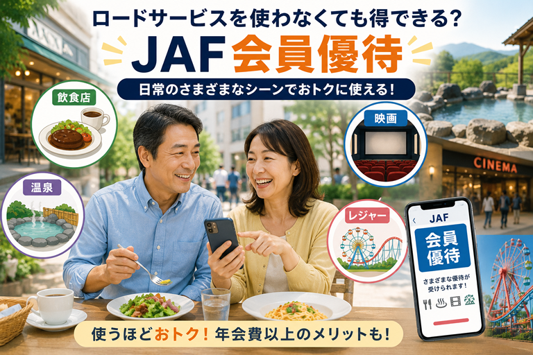 40〜50代の夫婦が休日に飲食店やレジャー施設を楽しんでいる
