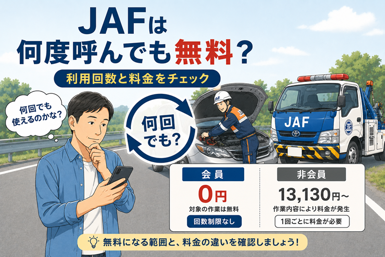 JAFのロードサービスを利用する男性