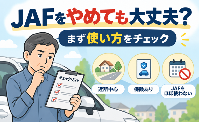 男性が車の横でチェックリストを確認している