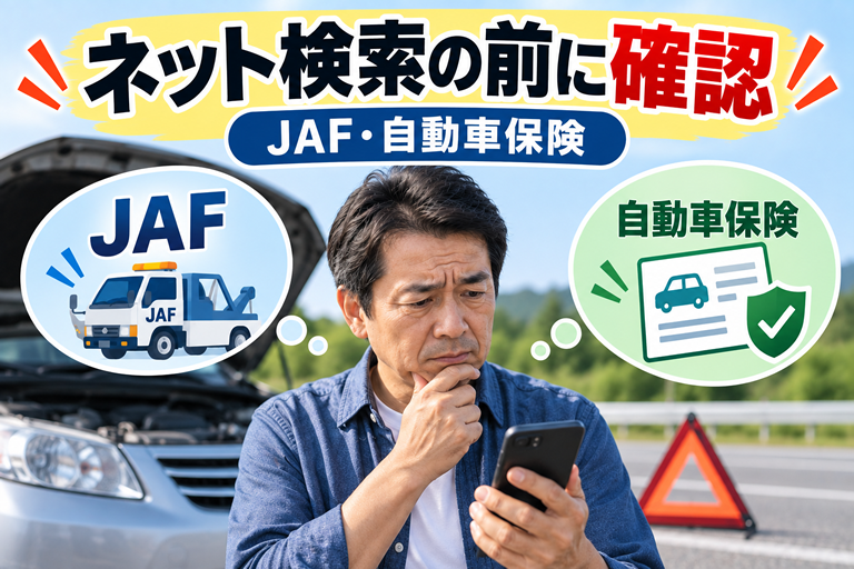 車のトラブルで困っている40〜50代男性