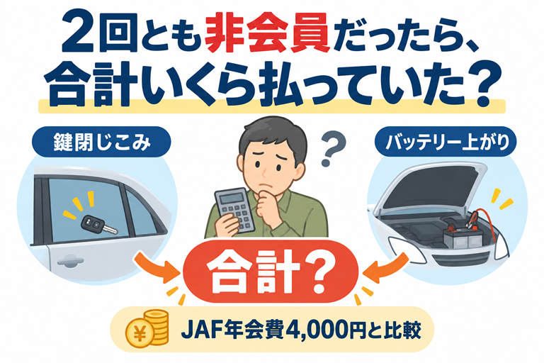 中央に電卓を見る男性